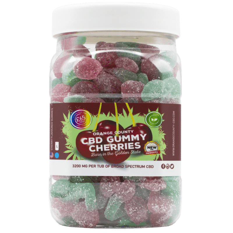 3200mg CBD Gummy Cherries (500g Tub)