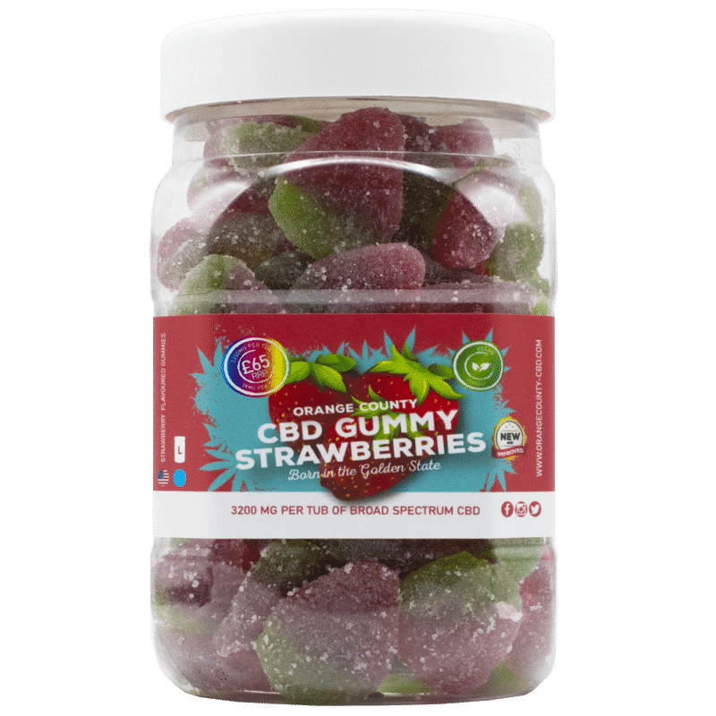 3200mg CBD Gummy Strawberries (500g Tub)